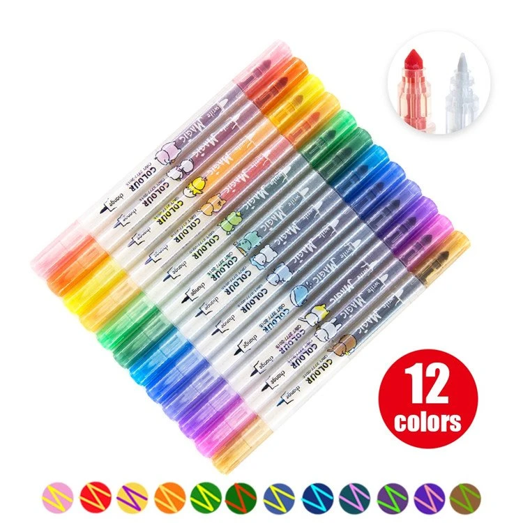 12 pcs Penyorot Warna Ajaib Kreatif