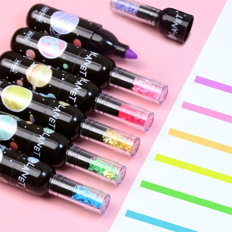 6pcs Cute Planet Botol Anggur Mini Stabilo